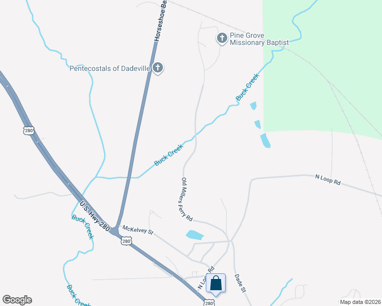 map of restaurants, bars, coffee shops, grocery stores, and more near 847 Old Millers Ferry Road in Dadeville