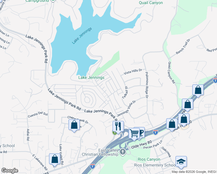 map of restaurants, bars, coffee shops, grocery stores, and more near 9395 Harritt Road in Lakeside