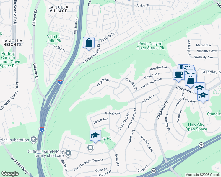 map of restaurants, bars, coffee shops, grocery stores, and more near 2811 Arnoldson Avenue in San Diego