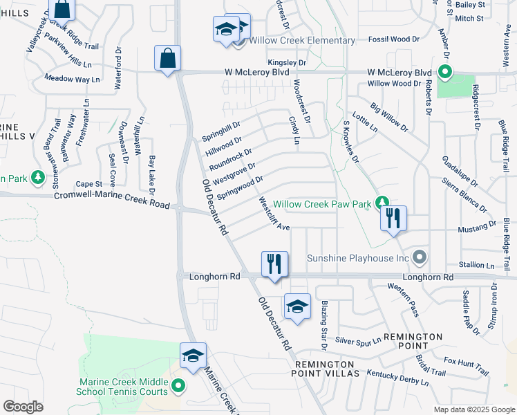 map of restaurants, bars, coffee shops, grocery stores, and more near 1108 Parkhill Avenue in Saginaw