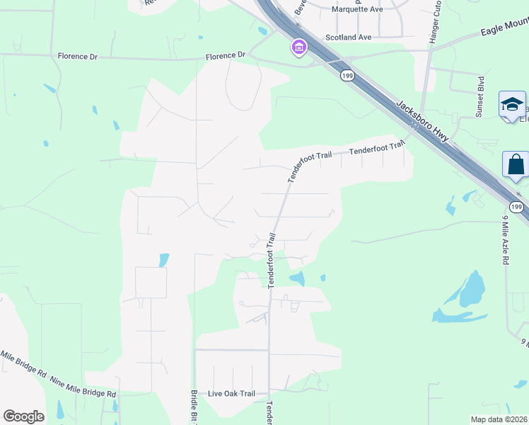 map of restaurants, bars, coffee shops, grocery stores, and more near 11608 White Leaf Court West in Fort Worth