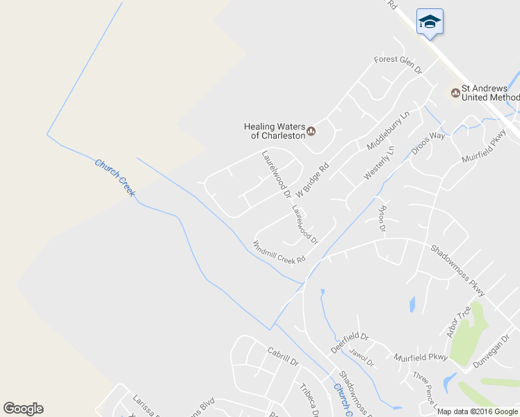 map of restaurants, bars, coffee shops, grocery stores, and more near 6188 Fieldstone Circle in Charleston
