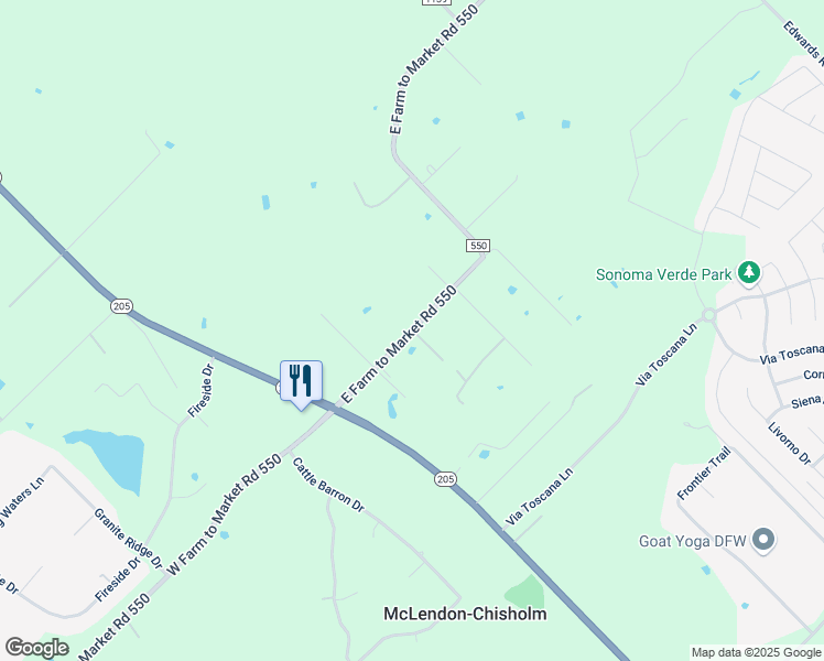 map of restaurants, bars, coffee shops, grocery stores, and more near 351 East Farm to Market Road 550 in Rockwall
