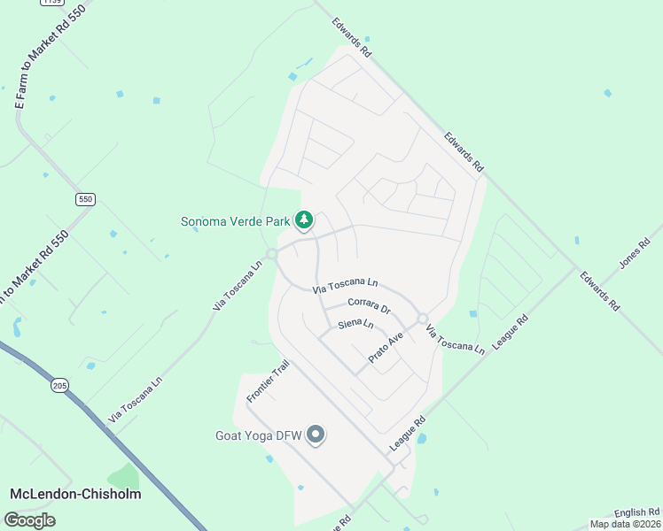 map of restaurants, bars, coffee shops, grocery stores, and more near 1536 Barrolo Drive in Rockwall