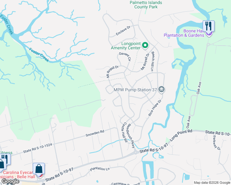 map of restaurants, bars, coffee shops, grocery stores, and more near 1986 Twickenham Place in Mount Pleasant