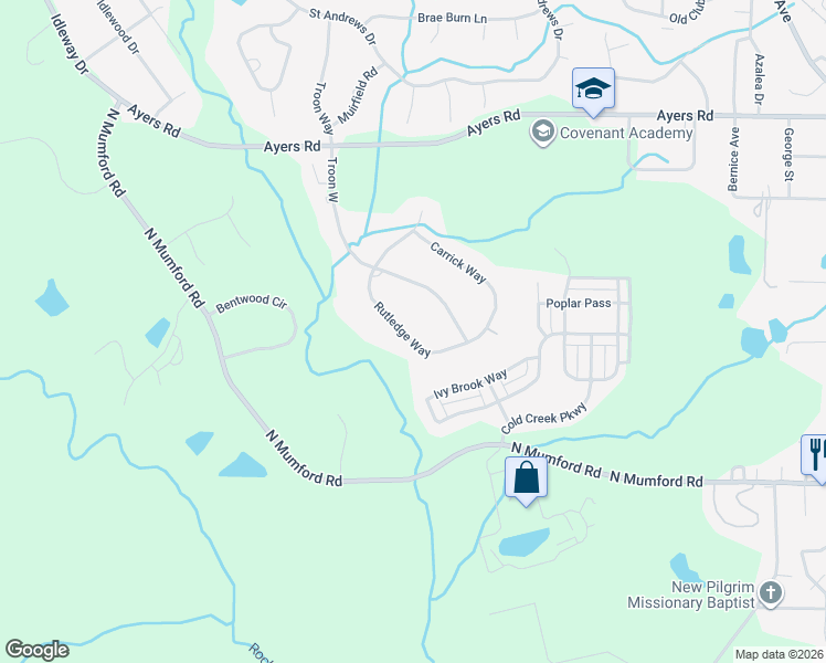 map of restaurants, bars, coffee shops, grocery stores, and more near 225 Rutledge Way in Macon