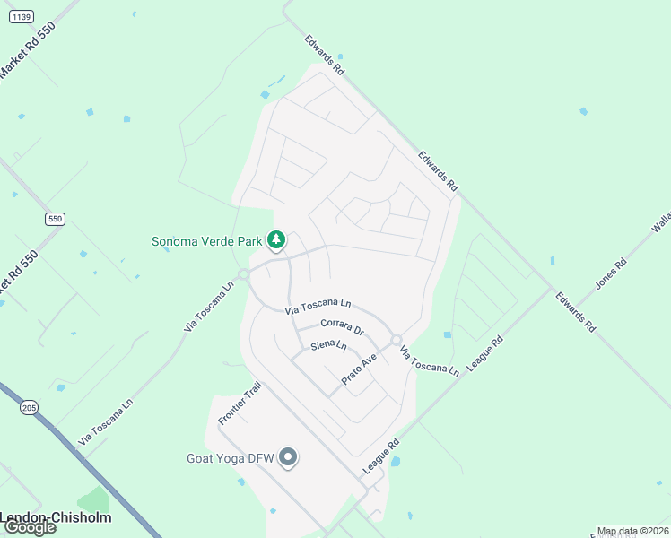 map of restaurants, bars, coffee shops, grocery stores, and more near 1507 Intessa Court in Rockwall