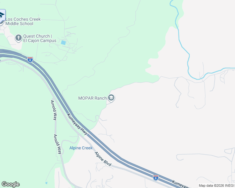 map of restaurants, bars, coffee shops, grocery stores, and more near Peutz Valley Road in Alpine