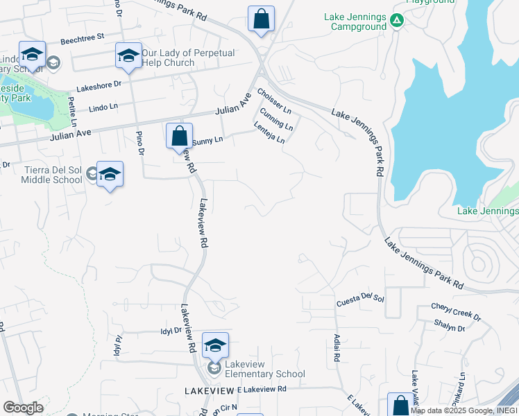 map of restaurants, bars, coffee shops, grocery stores, and more near 13559 Sohail Street in Lakeside