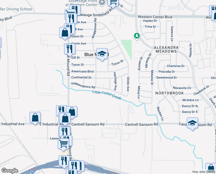 map of restaurants, bars, coffee shops, grocery stores, and more near 804 Heritage Avenue in Blue Mound