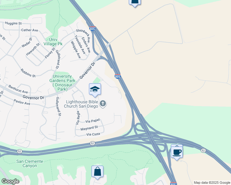 map of restaurants, bars, coffee shops, grocery stores, and more near 6256 Greenwich Drive in San Diego
