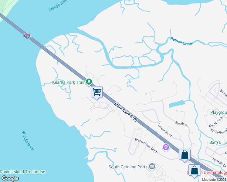 map of restaurants, bars, coffee shops, grocery stores, and more near 258 Slipper Shell Court in Mount Pleasant
