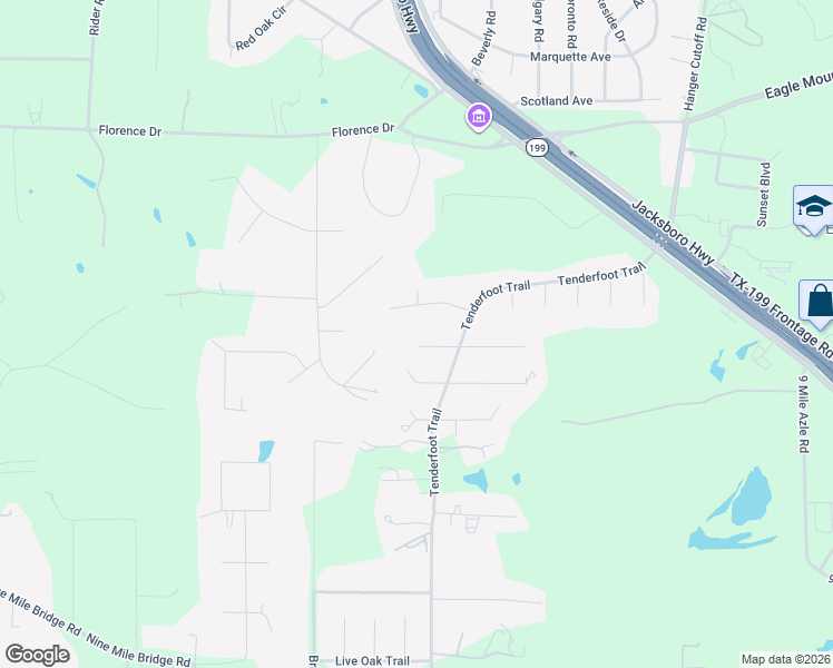 map of restaurants, bars, coffee shops, grocery stores, and more near 11616 Little Leaf Court West in Fort Worth