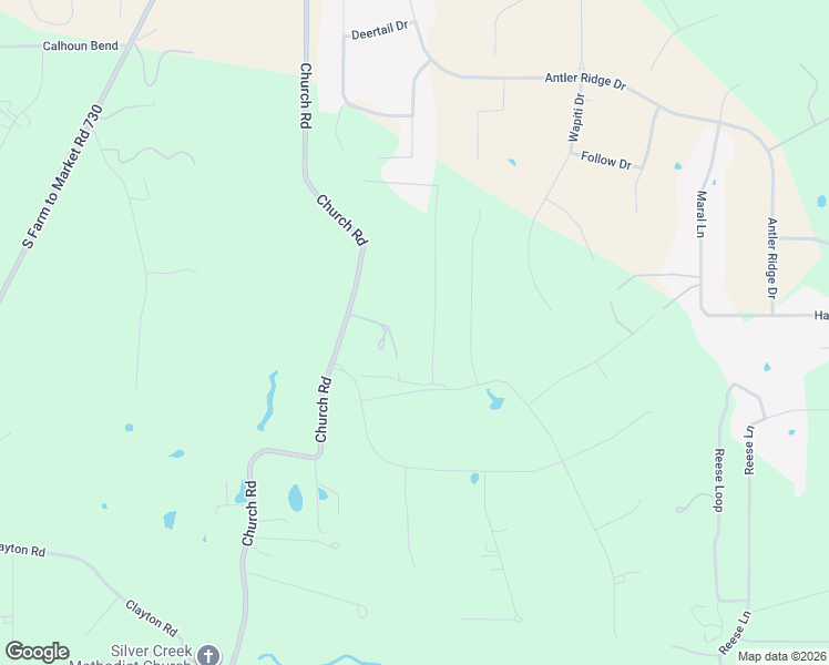 map of restaurants, bars, coffee shops, grocery stores, and more near 1291 Church Road in Azle