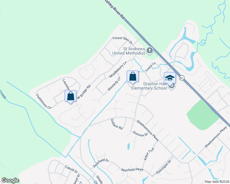 map of restaurants, bars, coffee shops, grocery stores, and more near 240 Lytham Court in Charleston