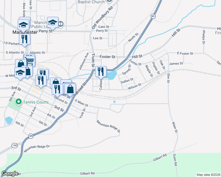 map of restaurants, bars, coffee shops, grocery stores, and more near 1 Perkins Street in Manchester