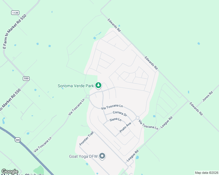 map of restaurants, bars, coffee shops, grocery stores, and more near 1601 Barrolo Court in Rockwall