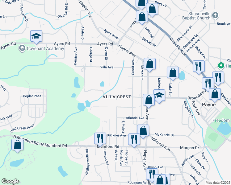 map of restaurants, bars, coffee shops, grocery stores, and more near in Macon