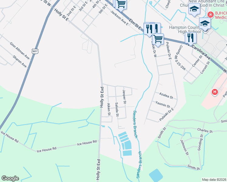 map of restaurants, bars, coffee shops, grocery stores, and more near 118 Aiken Street in Hampton