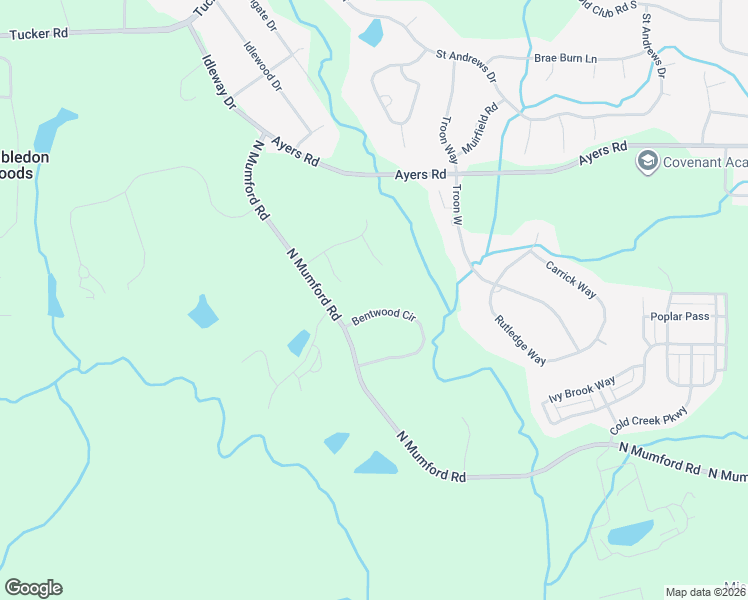 map of restaurants, bars, coffee shops, grocery stores, and more near 112 Bentwood Circle in Macon