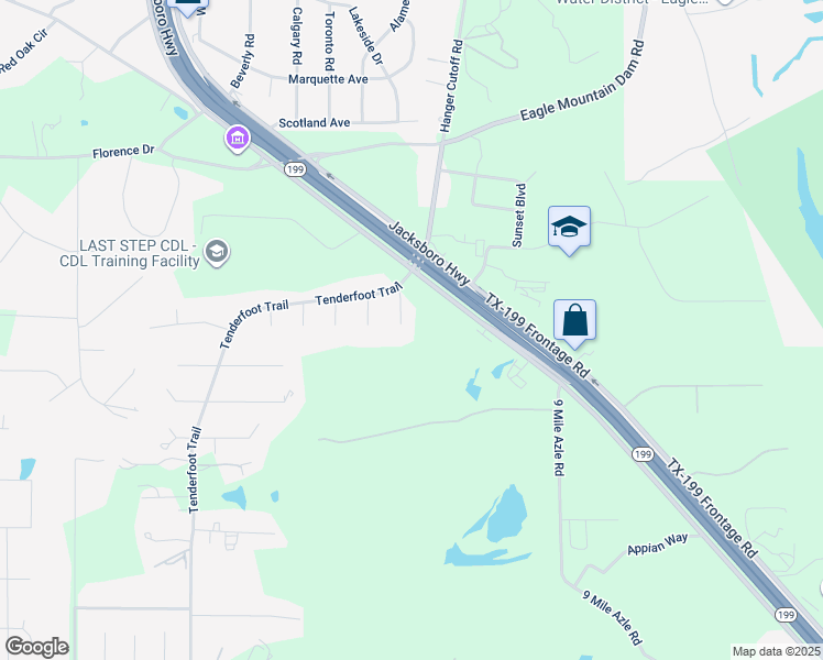 map of restaurants, bars, coffee shops, grocery stores, and more near 6101 Big Wood Court in Fort Worth
