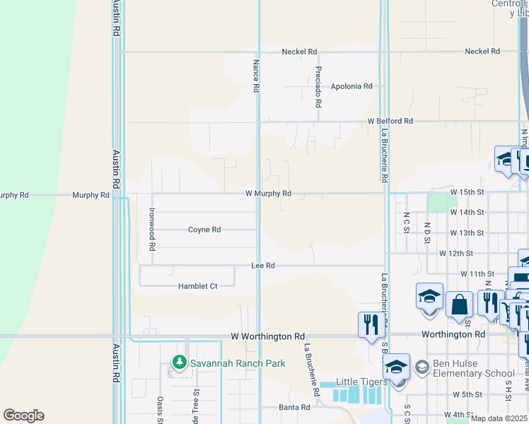 map of restaurants, bars, coffee shops, grocery stores, and more near 598 Lee Road in Imperial
