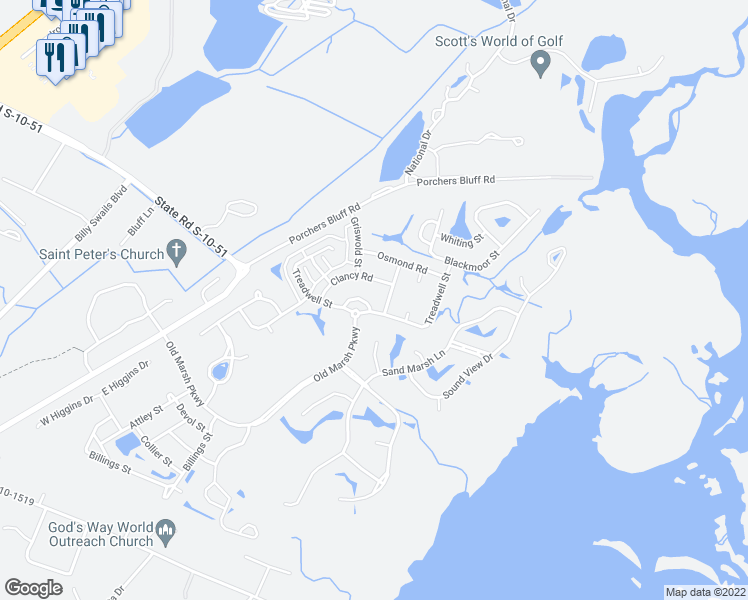 map of restaurants, bars, coffee shops, grocery stores, and more near 1565 Bryden Lane in Mount Pleasant