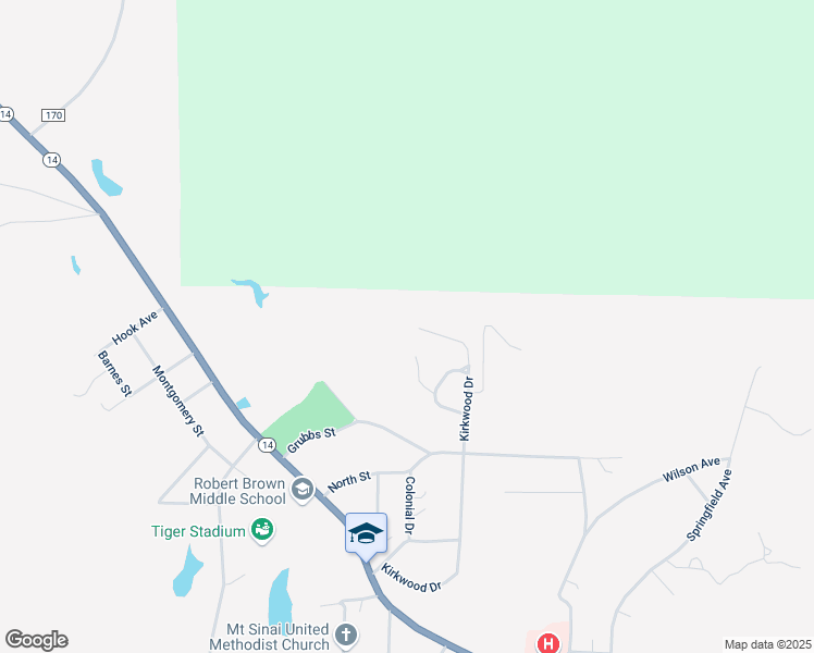 map of restaurants, bars, coffee shops, grocery stores, and more near 315 Kirkwood Drive in Eutaw