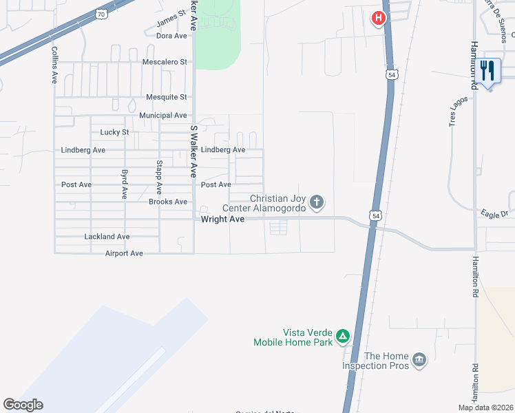 map of restaurants, bars, coffee shops, grocery stores, and more near 717 Brooks Avenue in Alamogordo