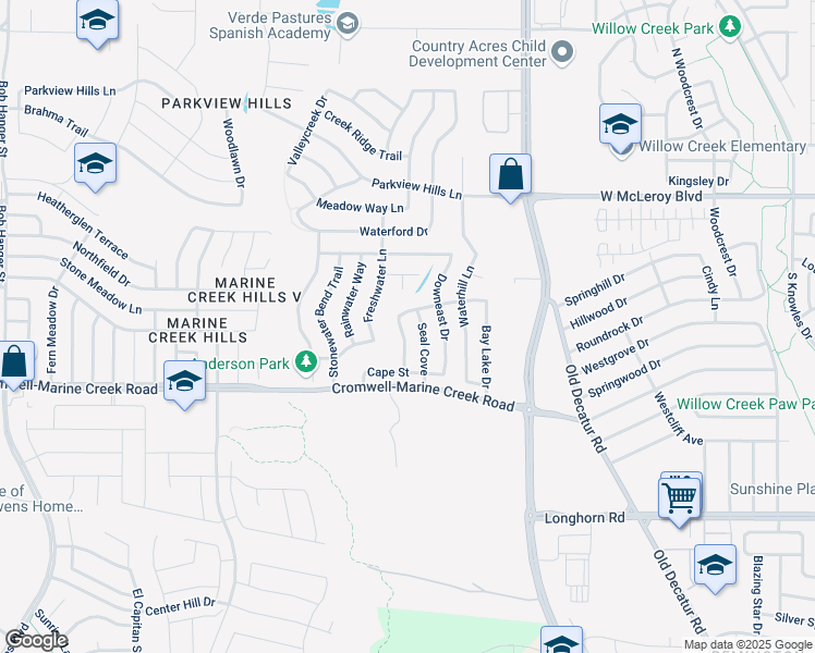 map of restaurants, bars, coffee shops, grocery stores, and more near 6408 New Harbor Lane in Fort Worth