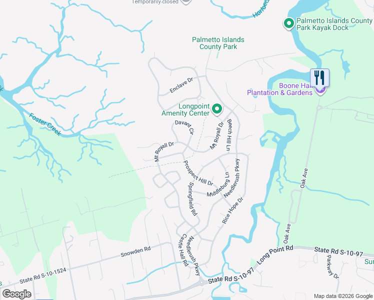 map of restaurants, bars, coffee shops, grocery stores, and more near 340 Mount Royall Drive in Mount Pleasant