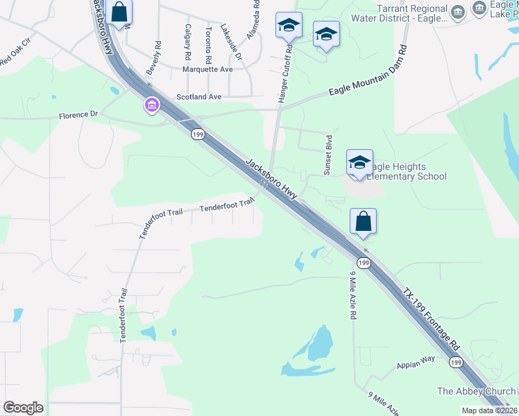 map of restaurants, bars, coffee shops, grocery stores, and more near 6116 Big Wood Court in Fort Worth