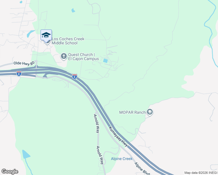 map of restaurants, bars, coffee shops, grocery stores, and more near 9715 Chocolate Summit Drive in El Cajon