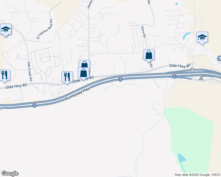 map of restaurants, bars, coffee shops, grocery stores, and more near 15711 Viewside Lane in El Cajon