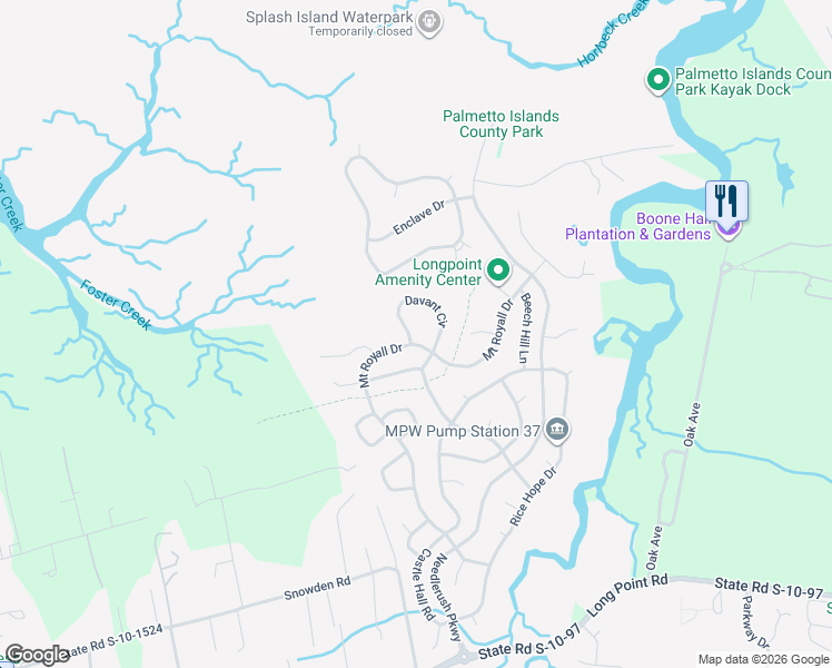 map of restaurants, bars, coffee shops, grocery stores, and more near 340 Mount Royall Drive in Mount Pleasant