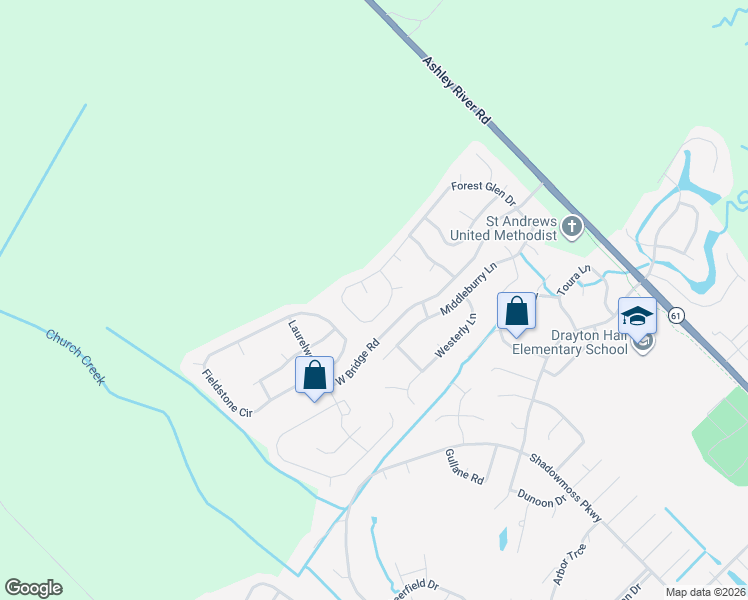 map of restaurants, bars, coffee shops, grocery stores, and more near 3488 Forest Glen Drive in Charleston