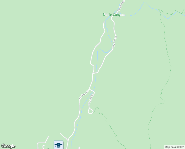 map of restaurants, bars, coffee shops, grocery stores, and more near Pine Creek Road in Pine Valley