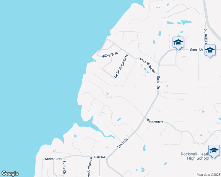 map of restaurants, bars, coffee shops, grocery stores, and more near 909 Cedar Shores Drive in Heath