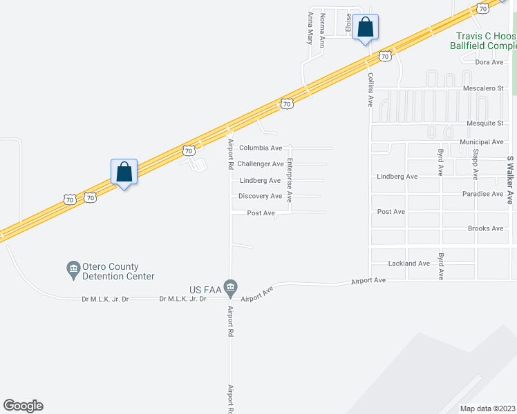 map of restaurants, bars, coffee shops, grocery stores, and more near 1444 Post Avenue in Alamogordo