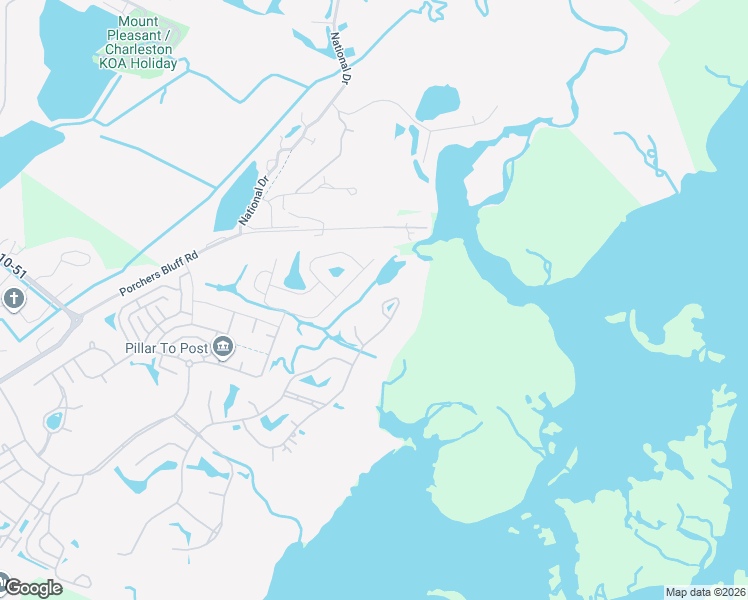 map of restaurants, bars, coffee shops, grocery stores, and more near 4878 Sound View Drive in Mount Pleasant