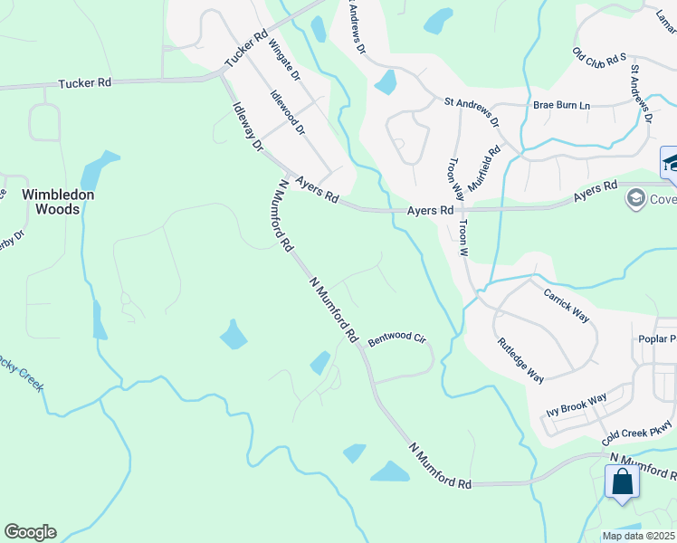 map of restaurants, bars, coffee shops, grocery stores, and more near 109 Treyburne Way in Macon
