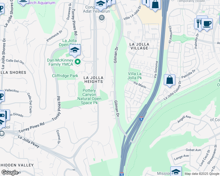 map of restaurants, bars, coffee shops, grocery stores, and more near 8259 Sugarman Drive in San Diego