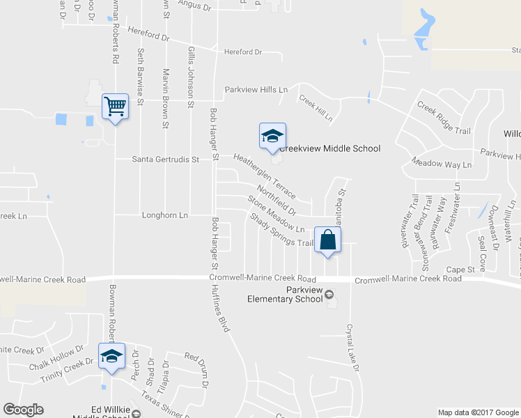 map of restaurants, bars, coffee shops, grocery stores, and more near 5733 Stone Meadow Lane in Fort Worth