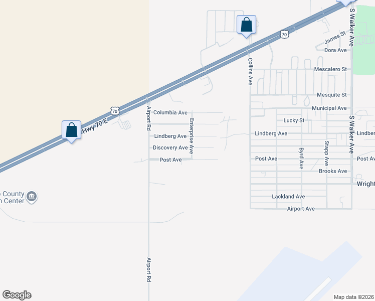 map of restaurants, bars, coffee shops, grocery stores, and more near 1409 Discovery Avenue in Alamogordo