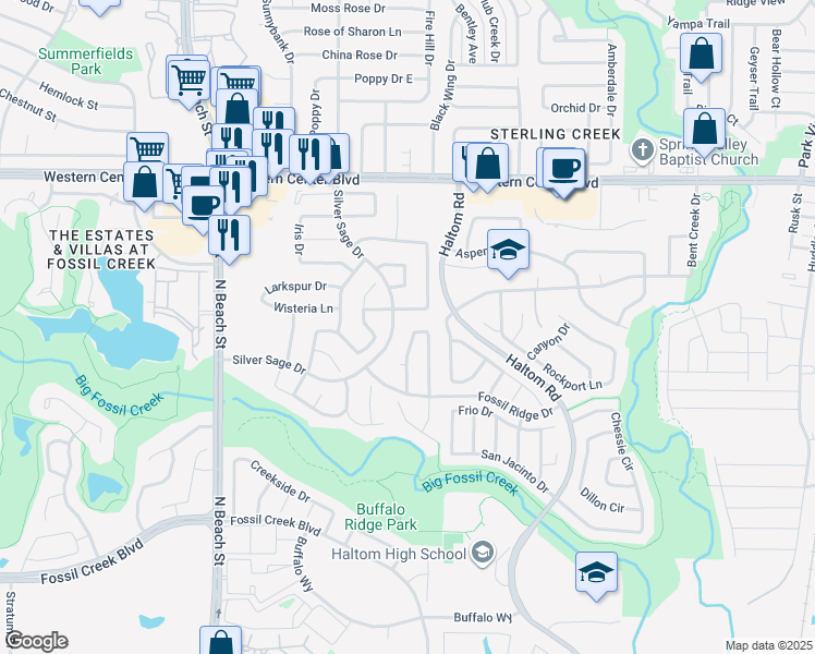 map of restaurants, bars, coffee shops, grocery stores, and more near 4145 Maryanne Place in Haltom City