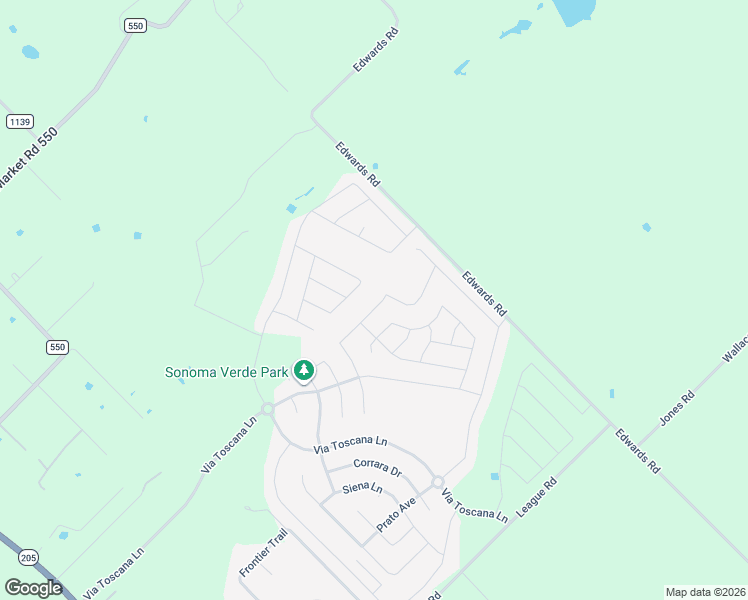 map of restaurants, bars, coffee shops, grocery stores, and more near 2033 Corleone Dr in Rockwall