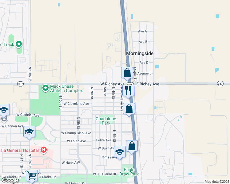 map of restaurants, bars, coffee shops, grocery stores, and more near 304 West Gage Avenue in Artesia