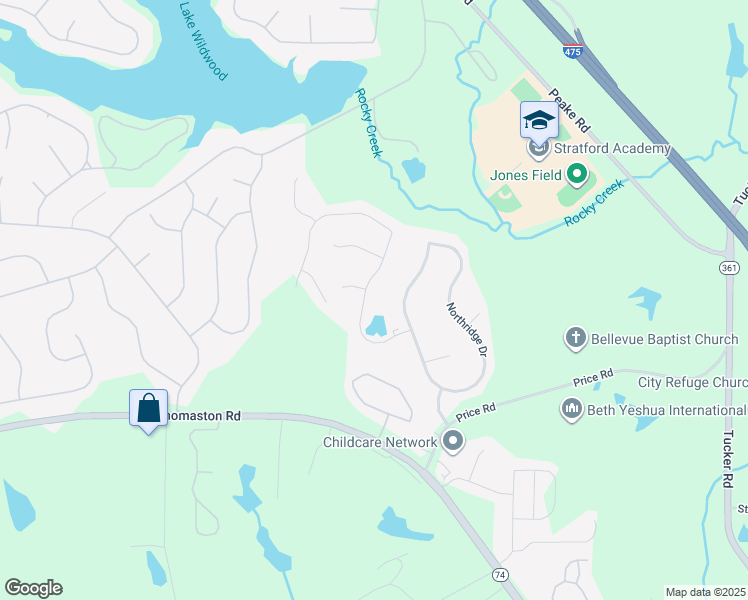 map of restaurants, bars, coffee shops, grocery stores, and more near 139 Ashton Drive in Macon