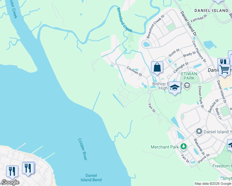 map of restaurants, bars, coffee shops, grocery stores, and more near 721 Talison Avenue in Charleston