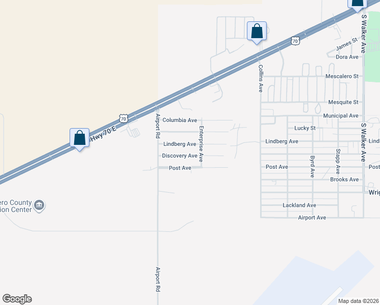 map of restaurants, bars, coffee shops, grocery stores, and more near 1409 Discovery Avenue in Alamogordo